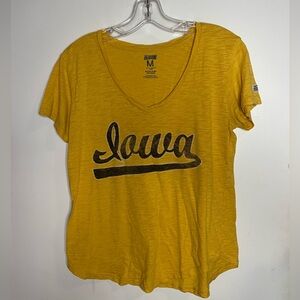 Tailgate l Iowa Script V-Neck Tee Women’s l Medium  l Mustard Yellow